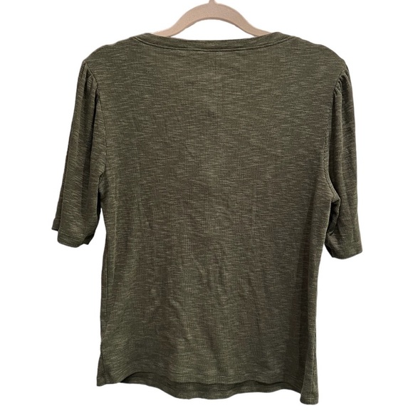 Gap Rib Henley Olive Green T-shirt - Picture 2 of 5